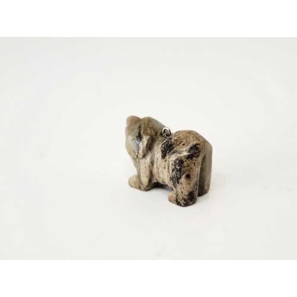 Miniature Carved Soapstone Dog Pendant / Charm